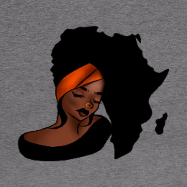 African Woman, Afro Woman, Africa Map by dukito